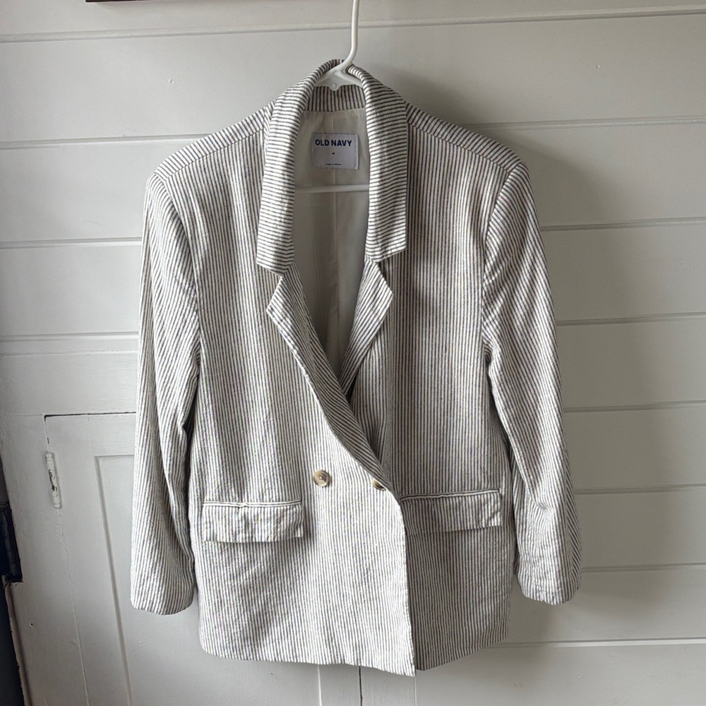 Old Navy Linen Pinstripe Blazer